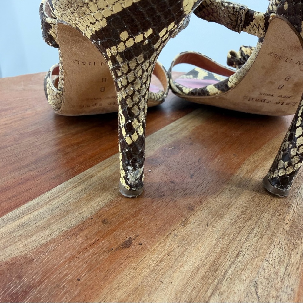 Kate Spade New York python print leather heels unique knotted design 8 vintage - Picture 6 of 10